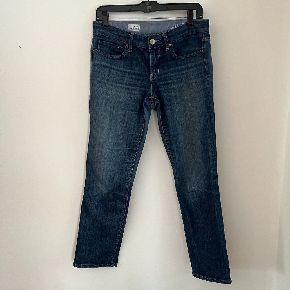 Gap 1969 Real Straight Womens Size 29/8a - Blue Wash - Soft & Worn In